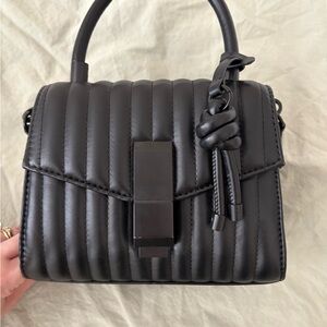 Aldo Matte Black Quilted Handbag